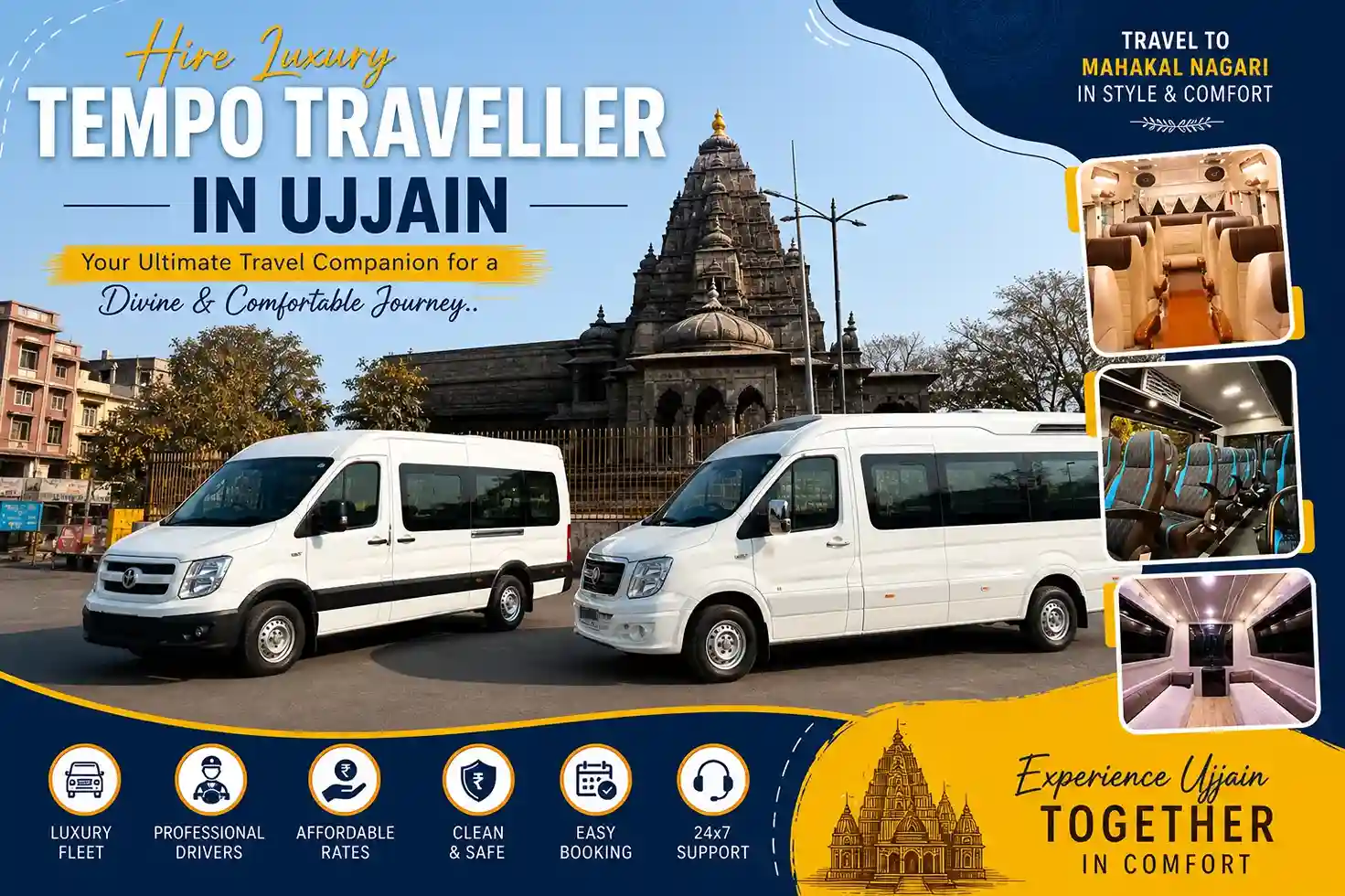 Tempo Traveller in Ujjain – Your Ultimate Travel Companion for a Divine & Comfortable Journey